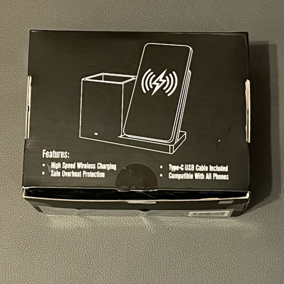 NFL Eagles Black Phone Stand Charger and Holder Cup wireless for iPhone/Android - Picture 3 of 5